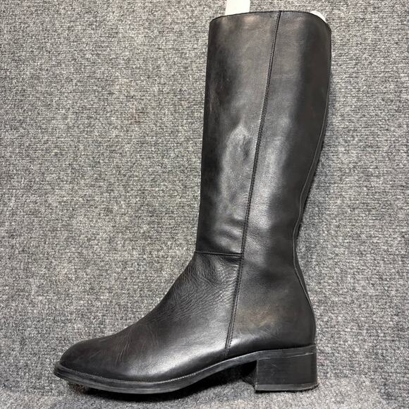 Nine West Shoes - Nine West Black Leather Tall Riding Boots Women 9.5 Block Heel Knee High